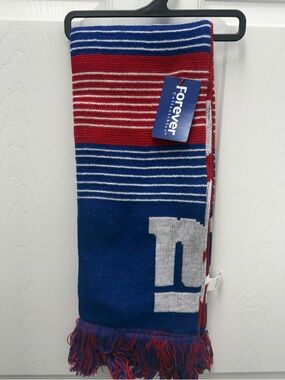 New York NY Giants Forever Collectibles Red, White & Blue Knit Fan Scarf NWT